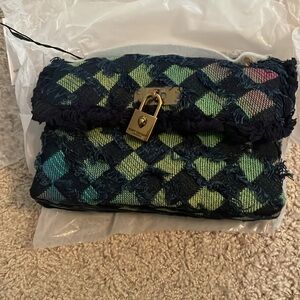 NWT Kurt Geiger rainbow denim mini Brixton